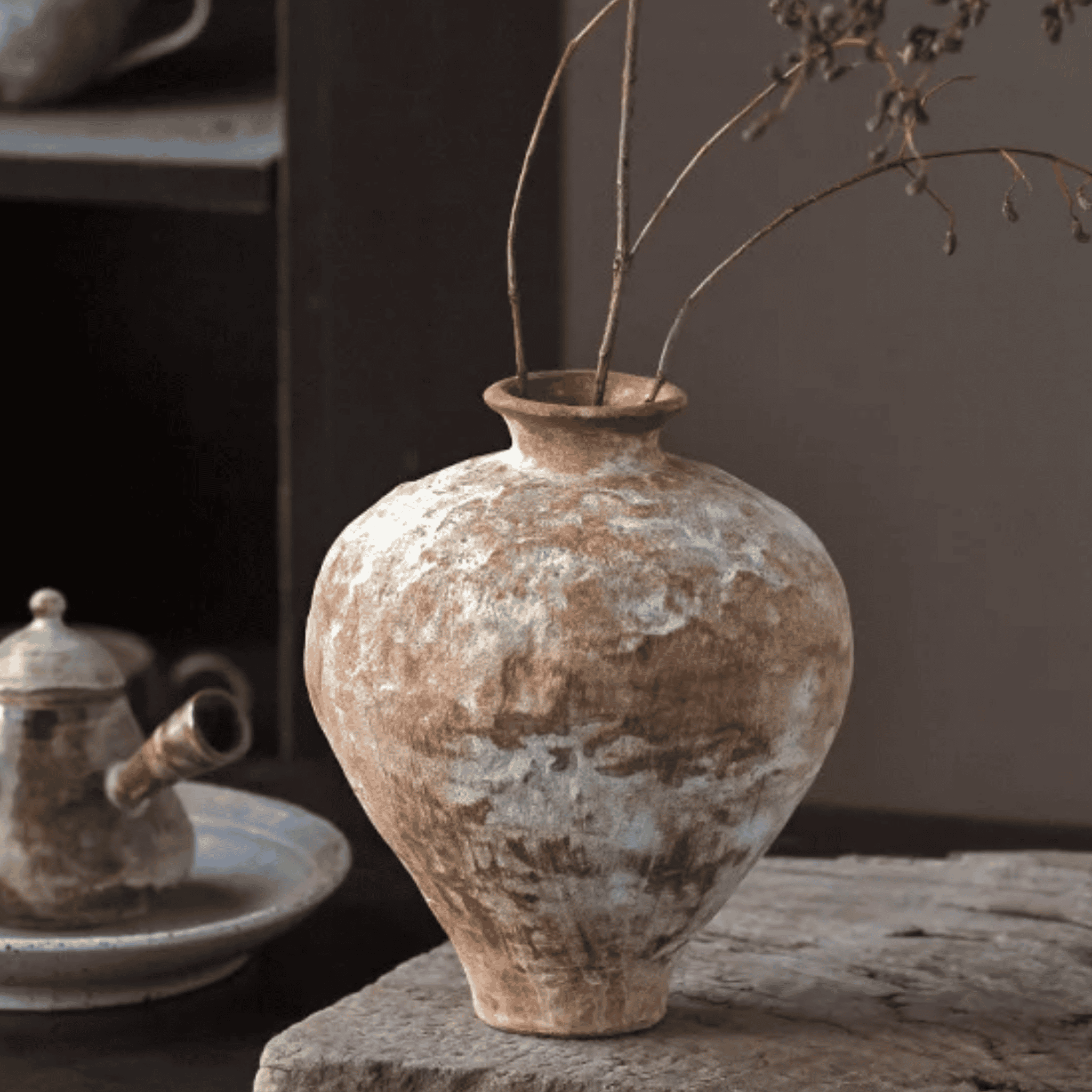 Patina Washed Ceramic Vessel | Ormexis