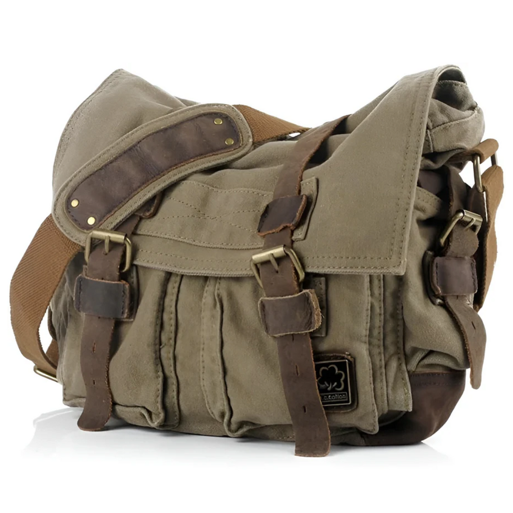 Bolso bandolera de lona para hombre UrbanTrail con correa ajustable para uso diario y aventuras