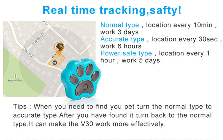 V30 kutyakövető GPS-szel és vízálló kialakítással háziállatok számára