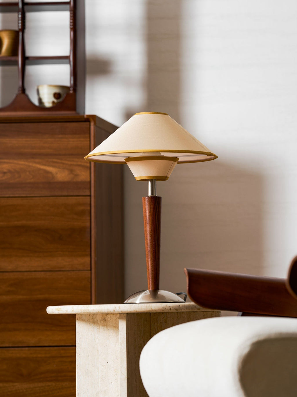 Alderwood-Leinenschirm-Tischlampe | Ormexis