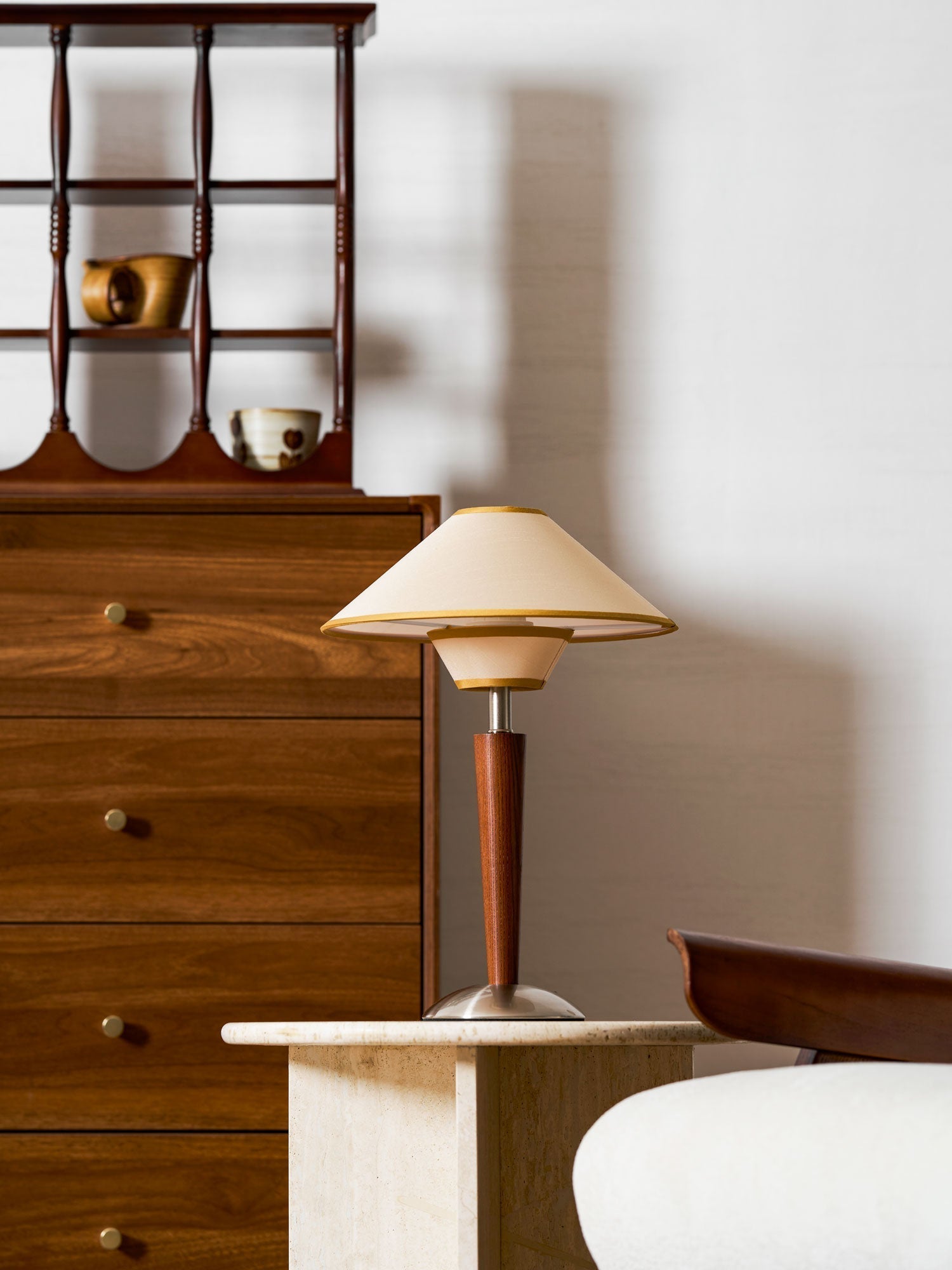 Alderwood-Leinenschirm-Tischlampe | Ormexis