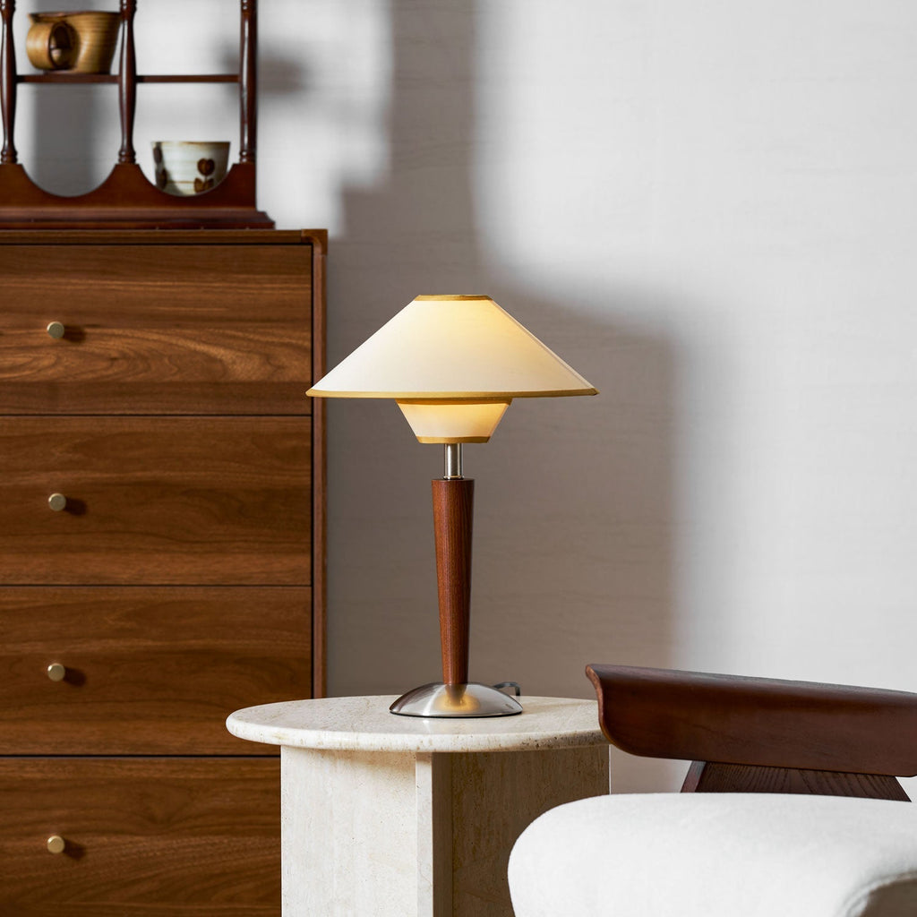 Alderwood-Leinenschirm-Tischlampe | Ormexis
