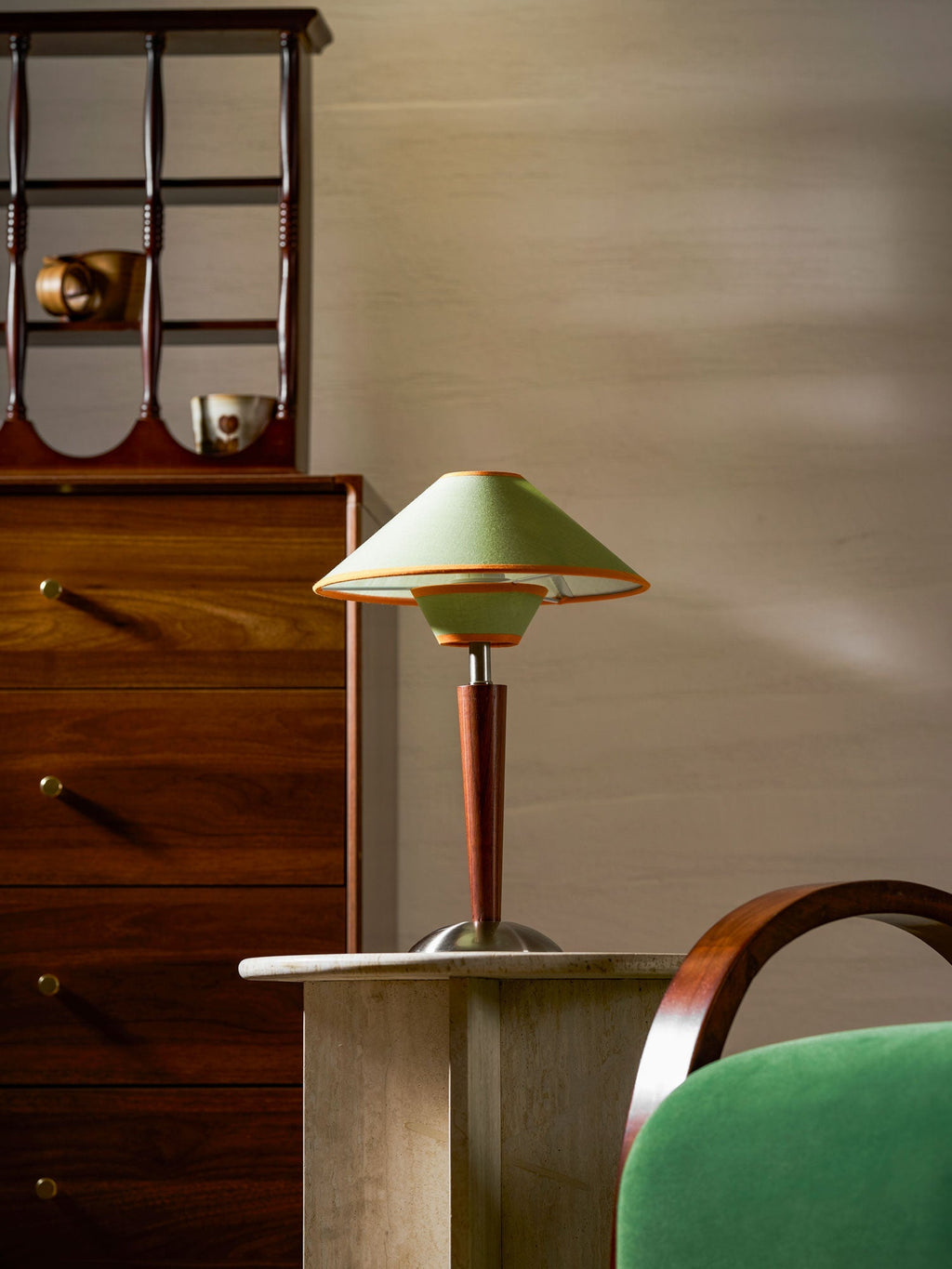 Alderwood-Leinenschirm-Tischlampe | Ormexis