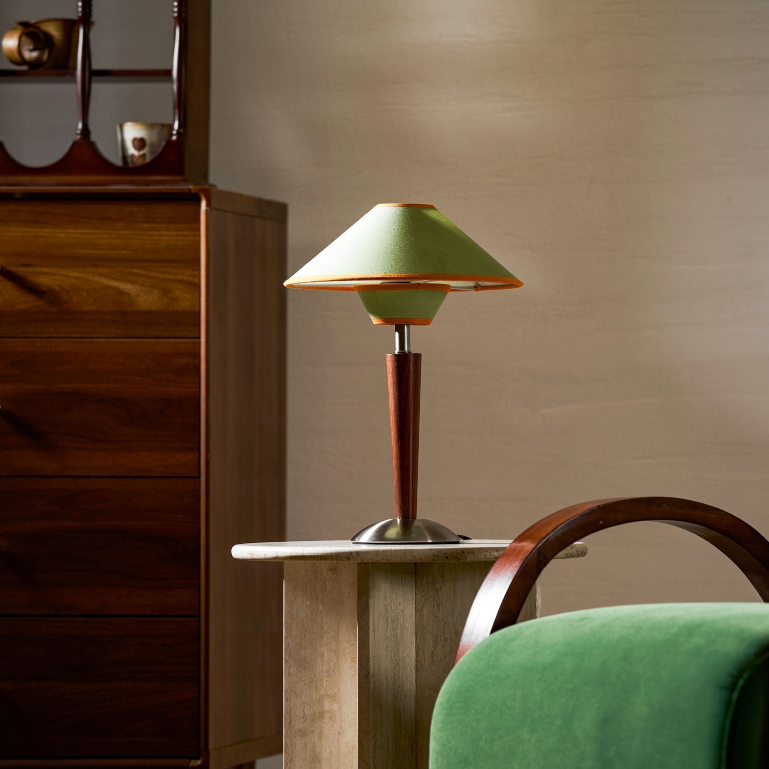 Alderwood-Leinenschirm-Tischlampe | Ormexis
