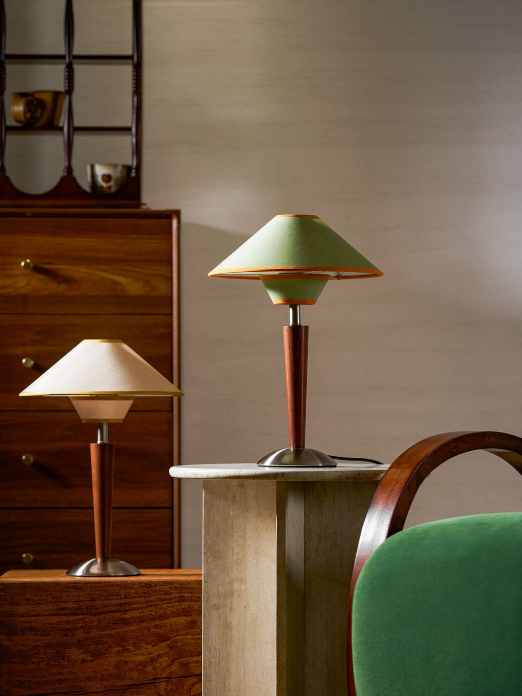 Alderwood-Leinenschirm-Tischlampe | Ormexis