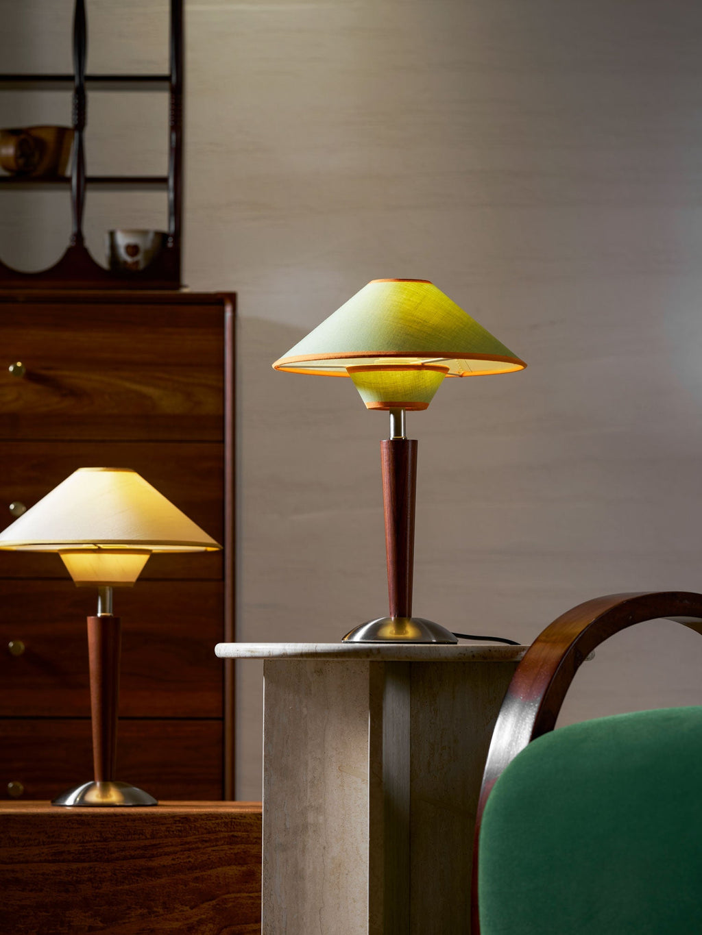 Alderwood-Leinenschirm-Tischlampe | Ormexis
