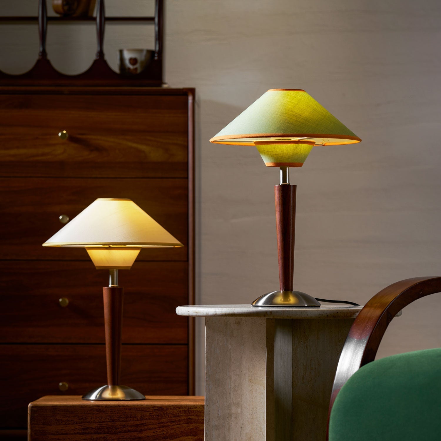Alderwood-Leinenschirm-Tischlampe | Ormexis
