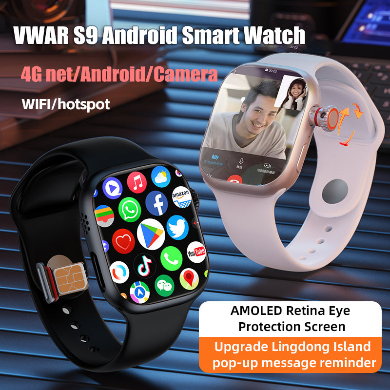 Montre connectée VWAR S9 4G avec caméra rétractable et écran AMOLED