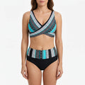 High-Waisted Geometric Bikini Set -  Beach Holidays - Ormexis