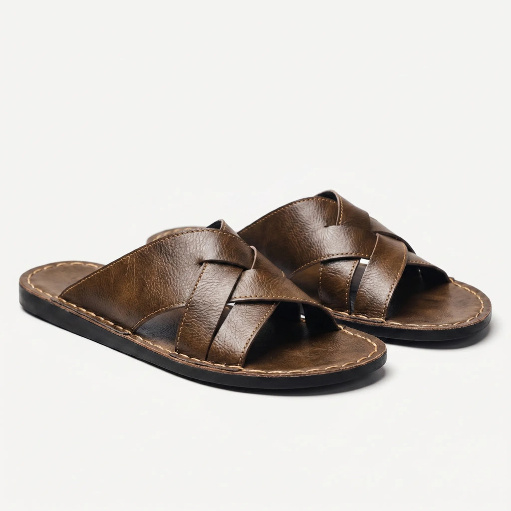 Woven Strap Slide Sandal -  Casual Summer Walks - Ormexis