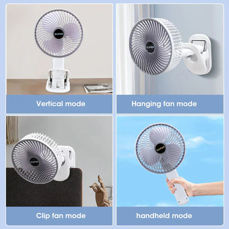 4v1 přenosný ventilátor s nastavitelnými rychlostmi a tichým provozem pro pohodlí