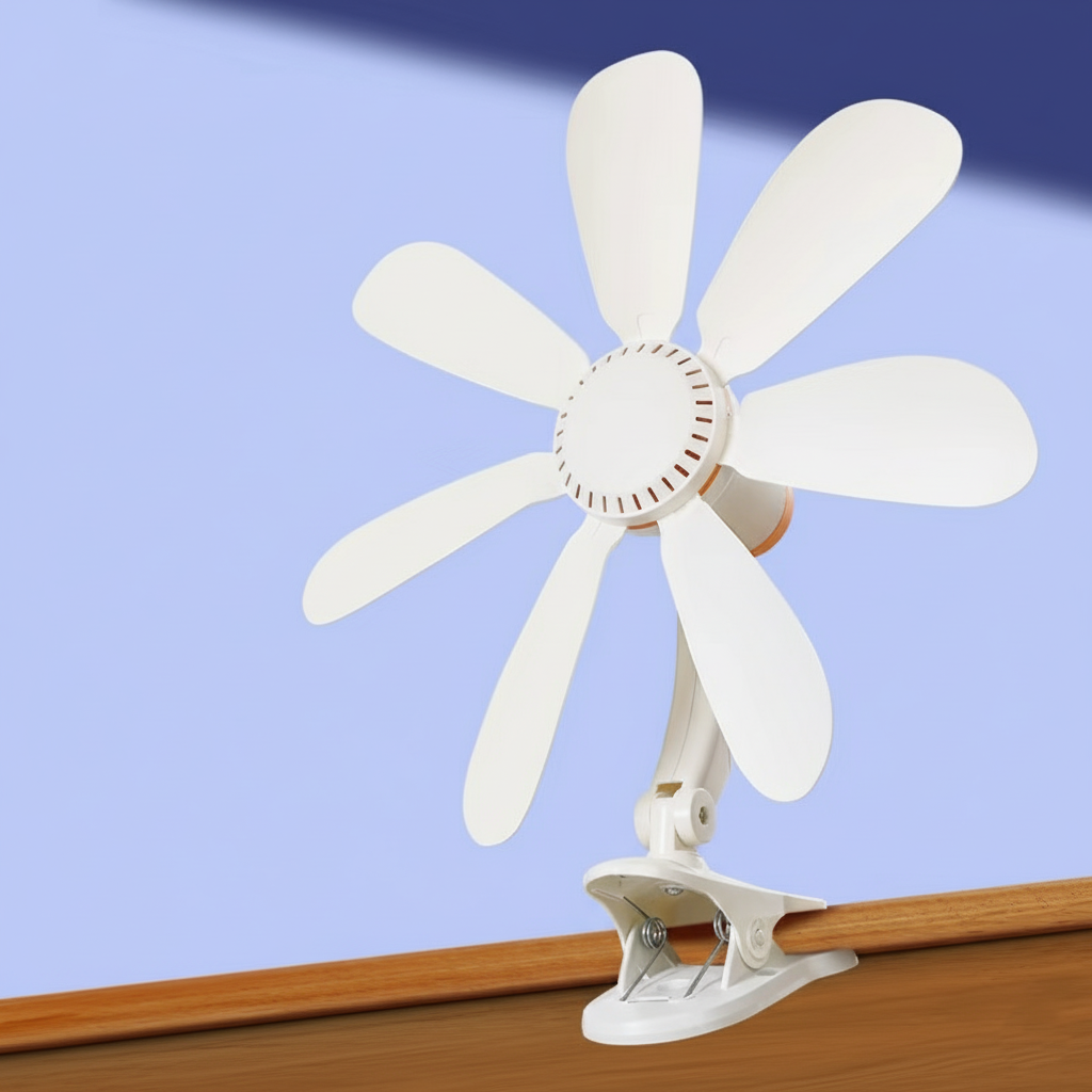 PortaBowlifte Clip-On bord- og sengeventilator til personlig afkøling i små kontorer