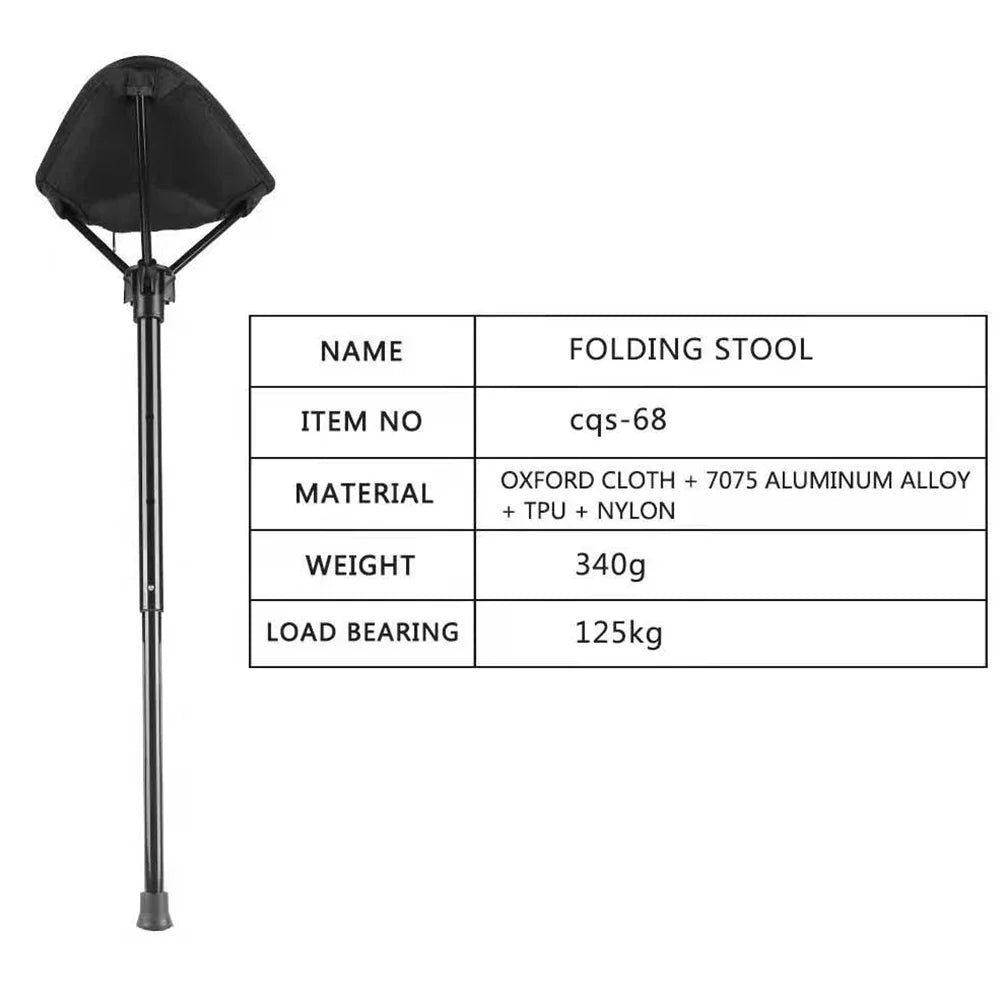 Lightweight Foldable Camping Stool With Height Adjustment For Outdoor Comfort