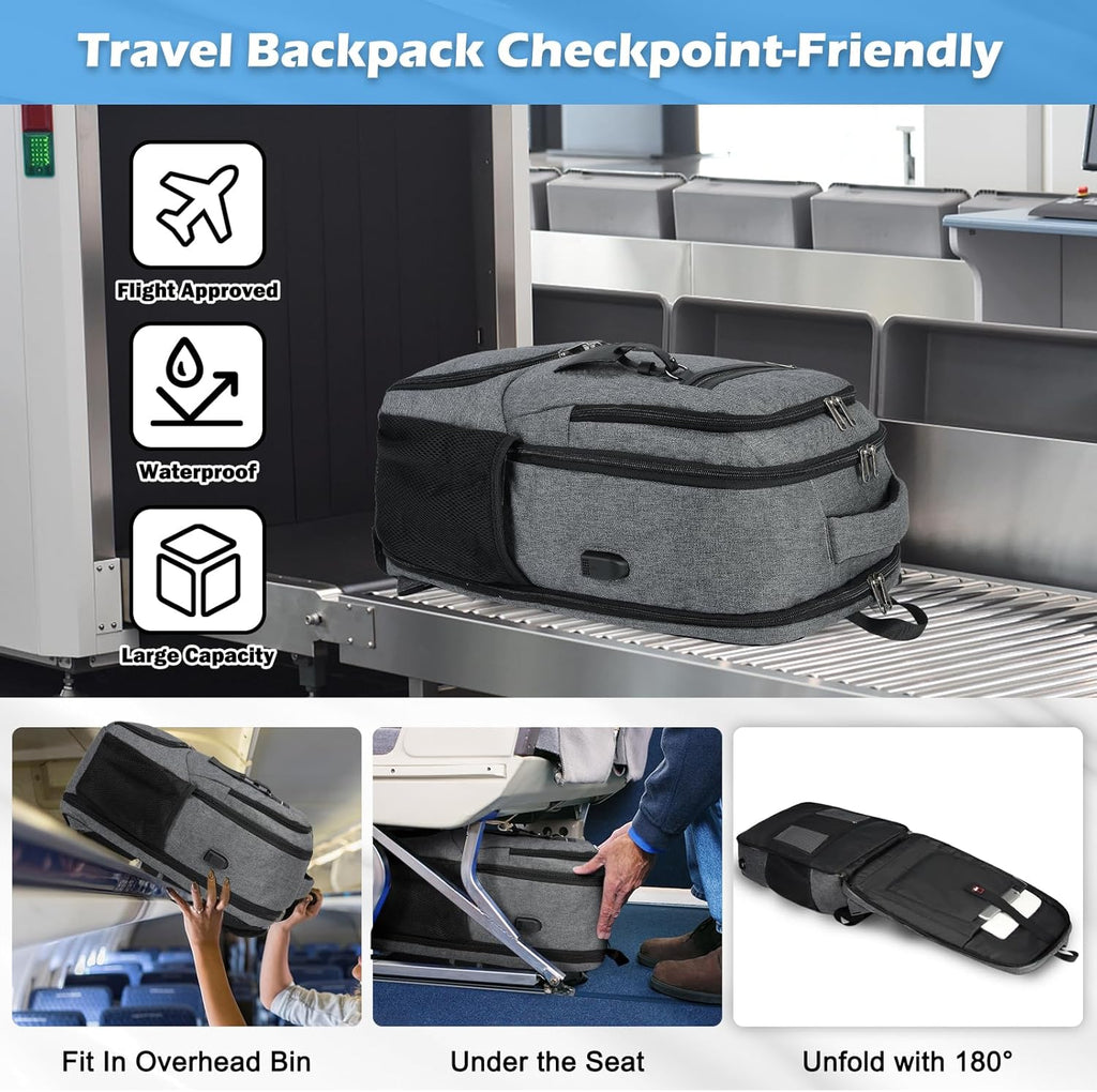 Zaino impermeabile per laptop e pranzo con porta USB per ricarica, ideale per viaggi e lavoro