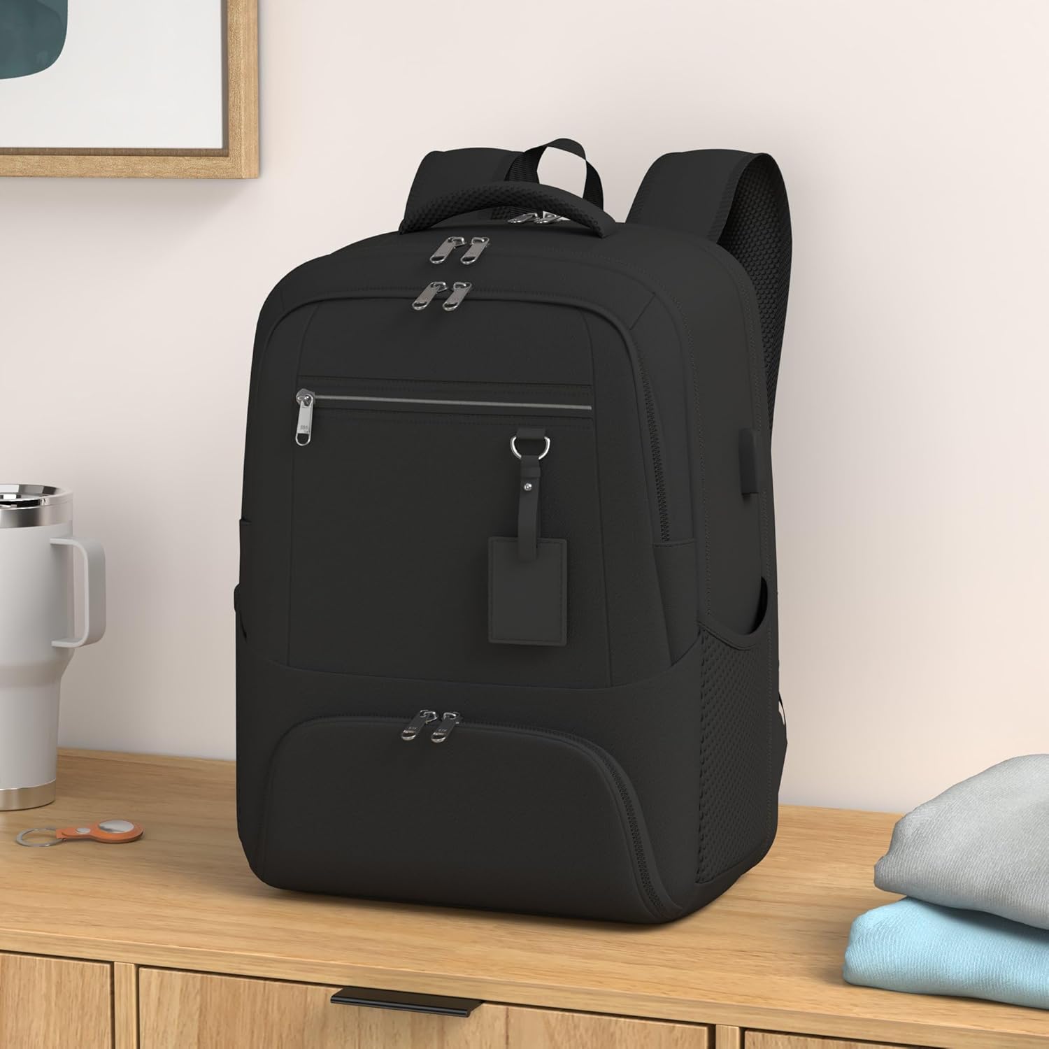 Zaino impermeabile per laptop e pranzo con porta USB per ricarica, ideale per viaggi e lavoro
