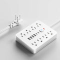 Sokoldalú elosztó hálózati túlfeszültség-védelemmel, 8 AC aljzattal és 4 USB porttal