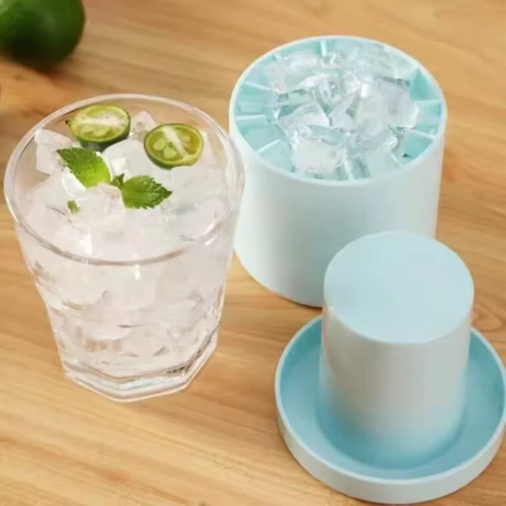 Silikon-Eisform mit Deckel und stapelbarem Design für einfaches Eiswürfeln