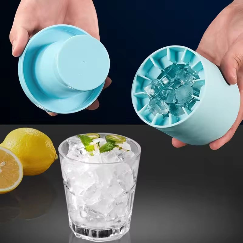 Silikon-Eisform mit Deckel und stapelbarem Design für einfaches Eiswürfeln