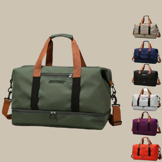 Durable Fabric Travel Duffel With Ample Pockets For Organized Storage