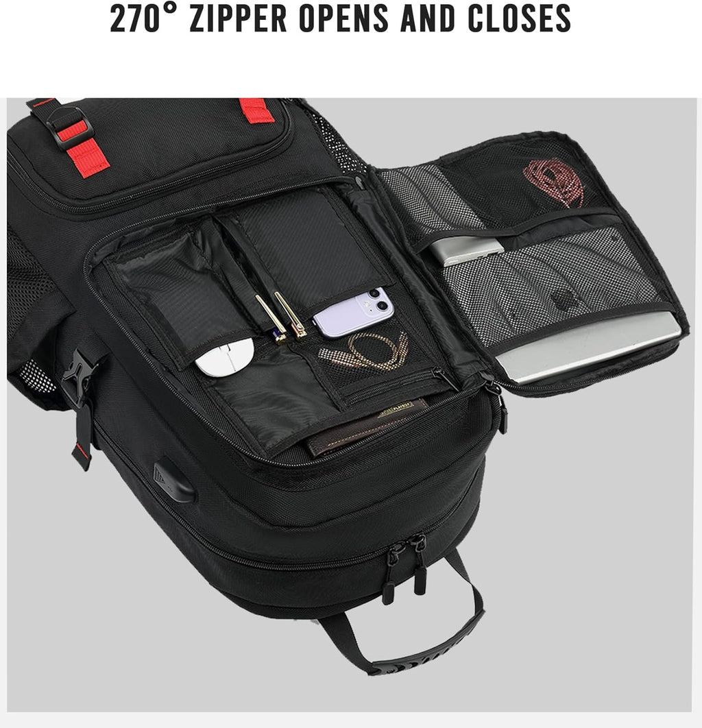 All Purpose Laptop Backpack For Travel With 60L Capacity And USB Port And Shoe Compartment - Ormexis