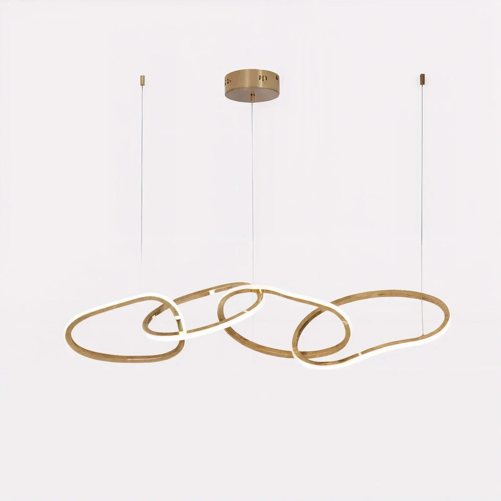 Veslira Oval Floating LED Chandelier For Modern Living Rooms