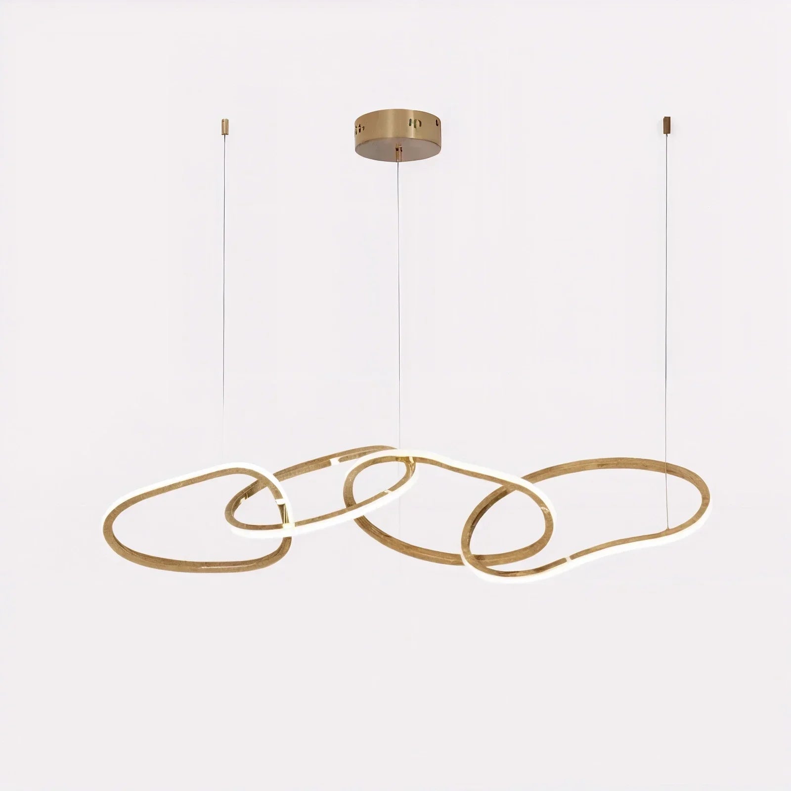 Veslira Oval Floating LED Chandelier For Modern Living Rooms