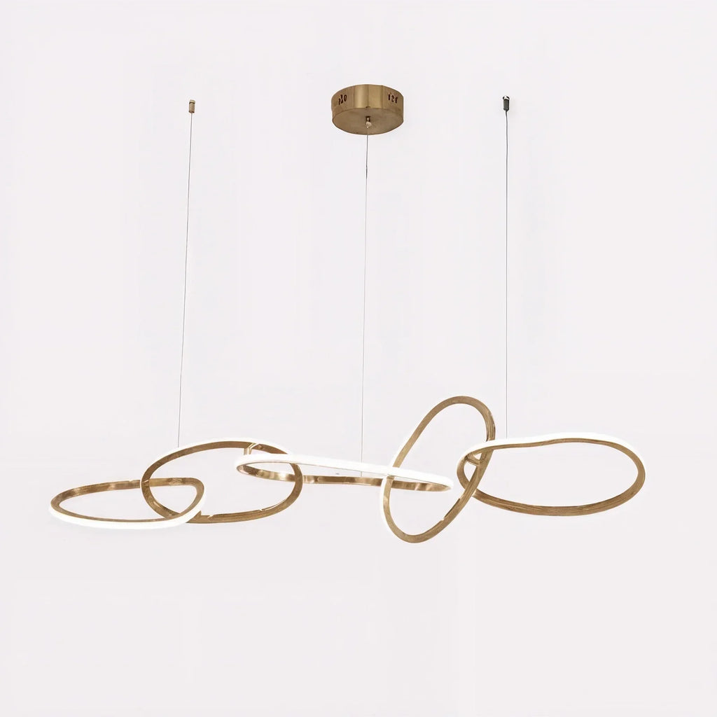 Veslira Oval Floating LED Chandelier For Modern Living Rooms