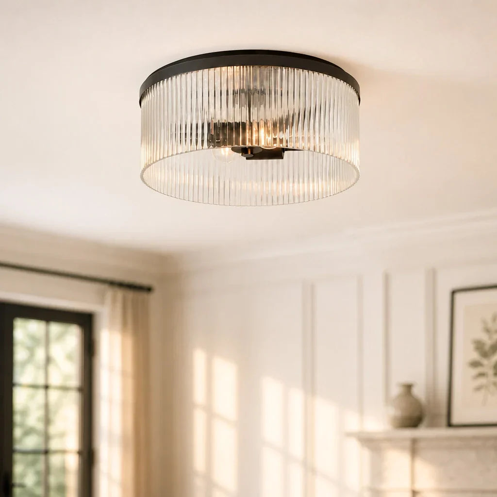 Regency Reeded Glass Flush Mount | Ormexis