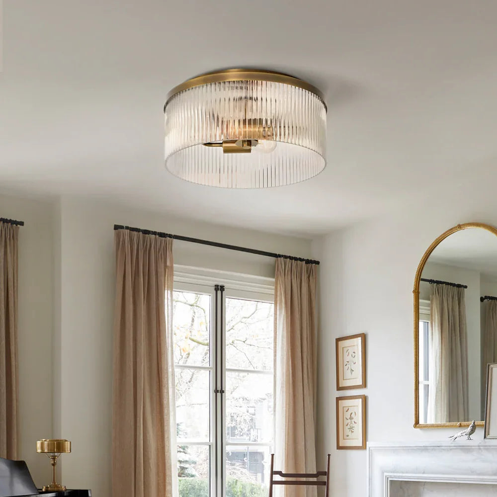 Regency Reeded Glass Flush Mount | Ormexis
