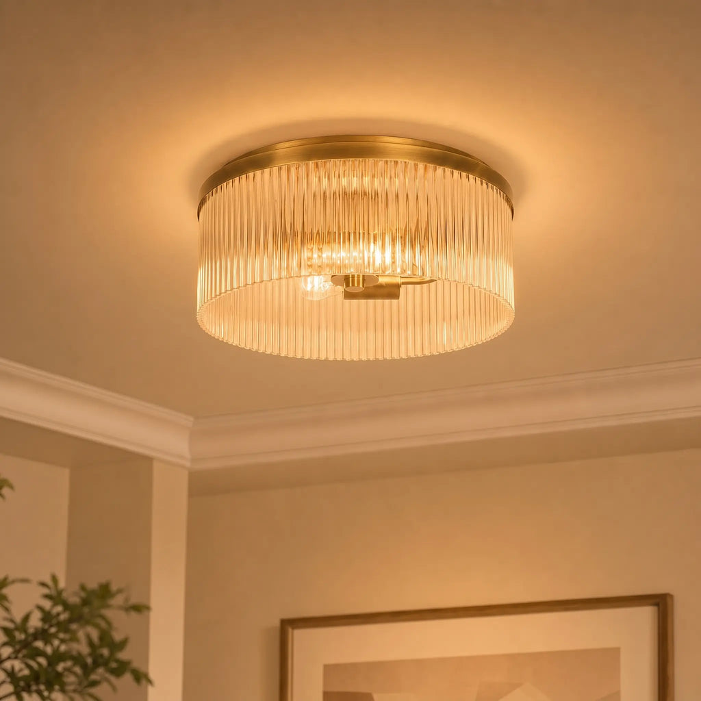 Regency Reeded Glass Flush Mount | Ormexis