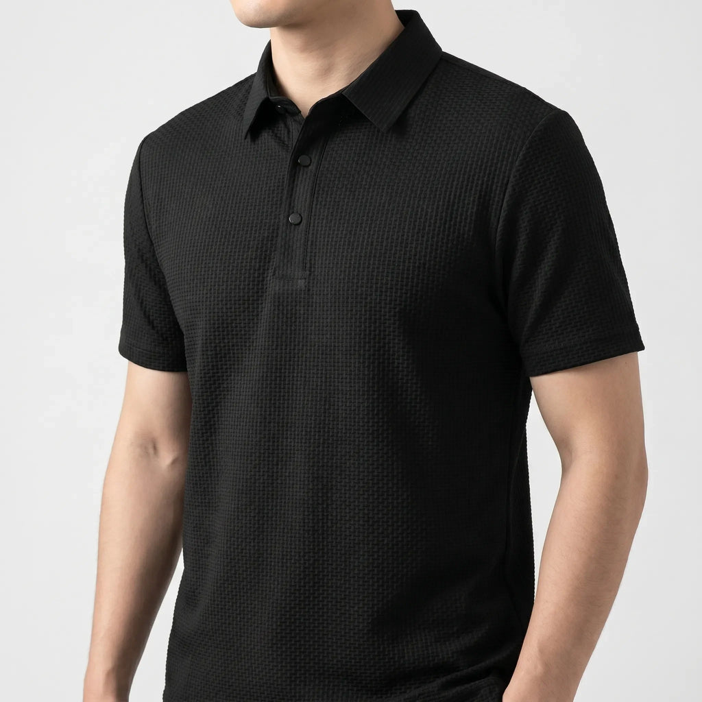 Polo da Uomo in Maglia Testurizzata - Abbigliamento Casual per Ufficio - Ormexis