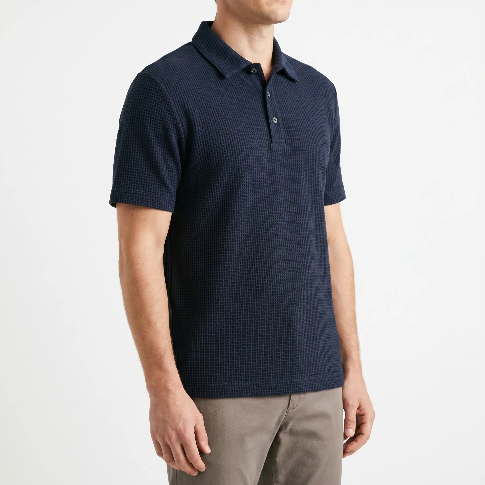 Polo da Uomo in Maglia Testurizzata - Abbigliamento Casual per Ufficio - Ormexis