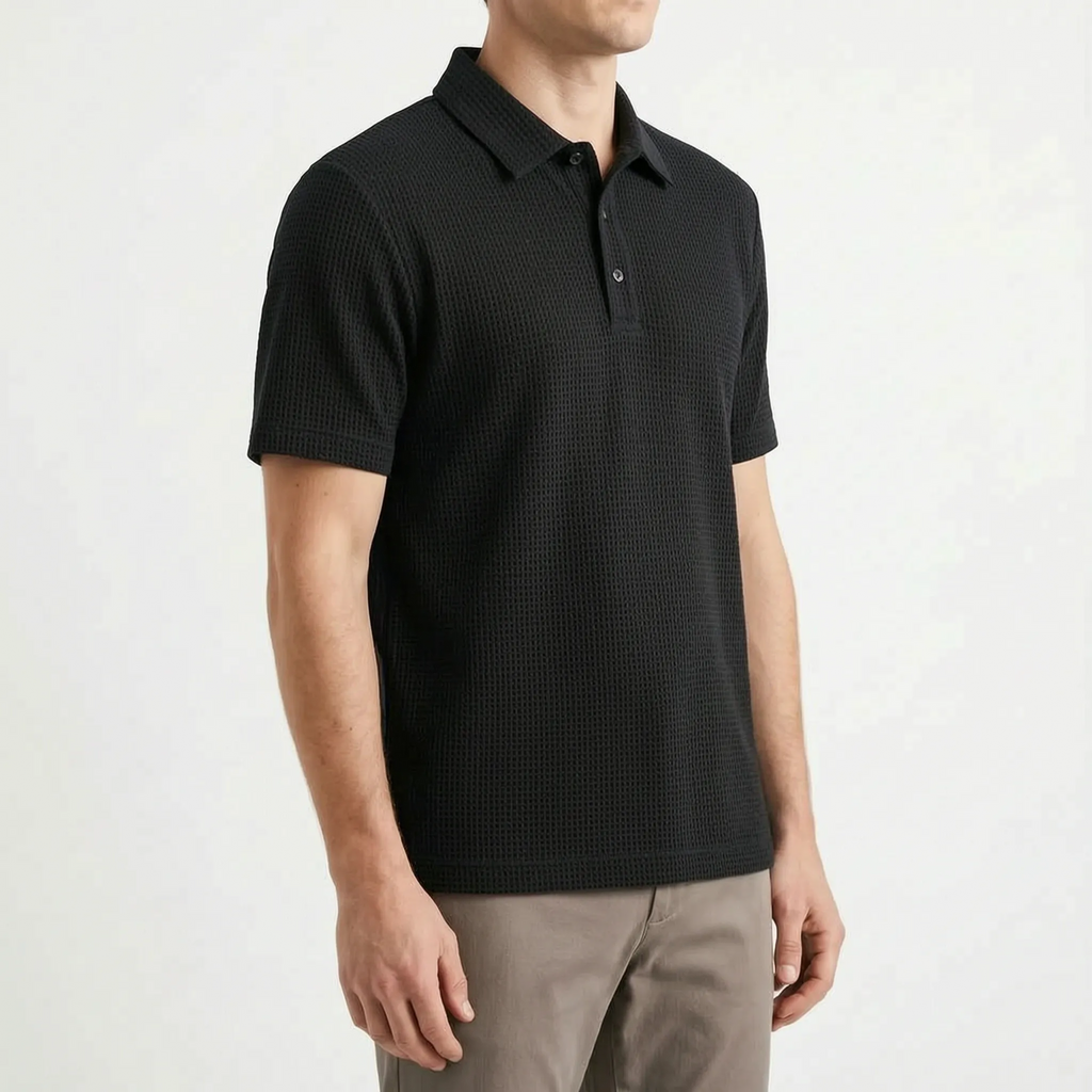 Polo da Uomo in Maglia Testurizzata - Abbigliamento Casual per Ufficio - Ormexis