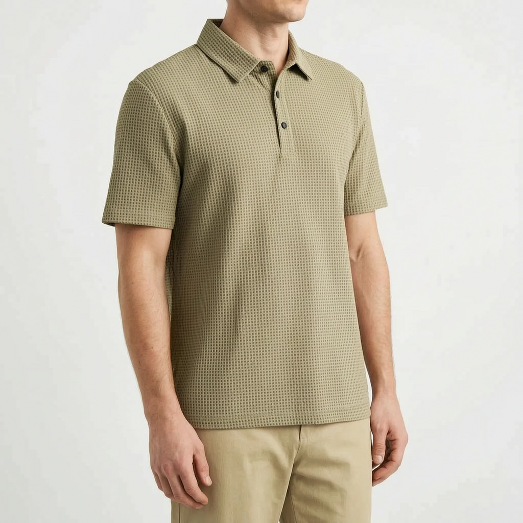 Polo da Uomo in Maglia Testurizzata - Abbigliamento Casual per Ufficio - Ormexis