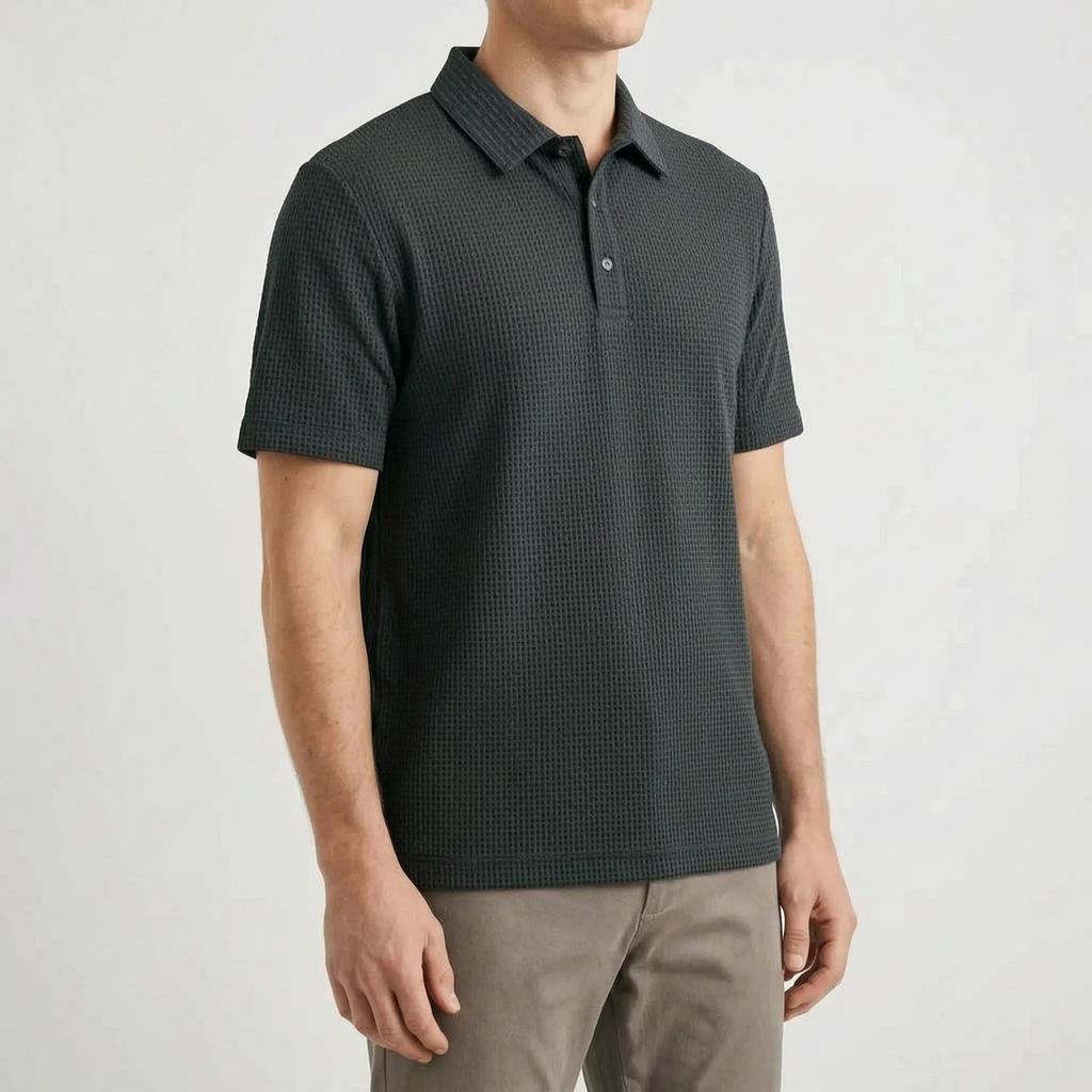 Polo da Uomo in Maglia Testurizzata - Abbigliamento Casual per Ufficio - Ormexis