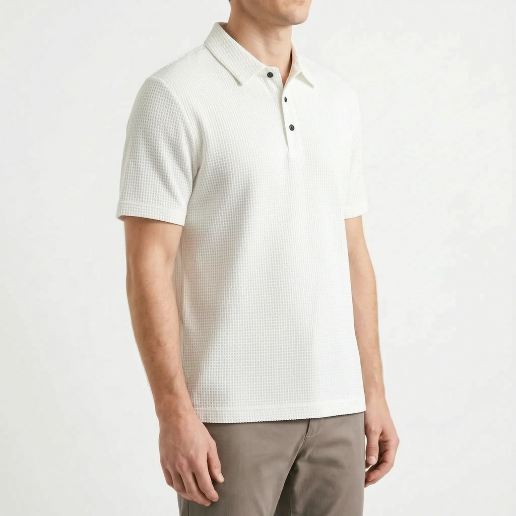 Polo da Uomo in Maglia Testurizzata - Abbigliamento Casual per Ufficio - Ormexis