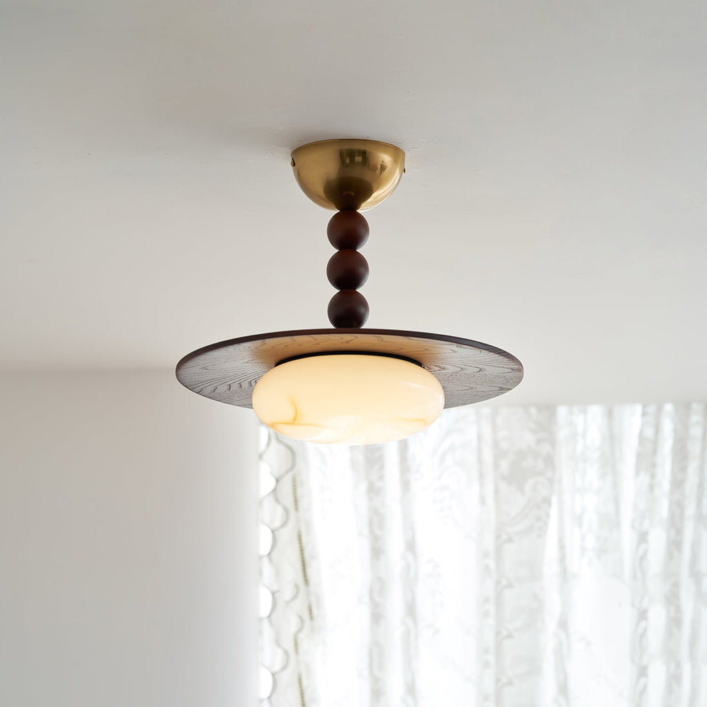 Mid-century-taklampa med marmorring | Ormexis
