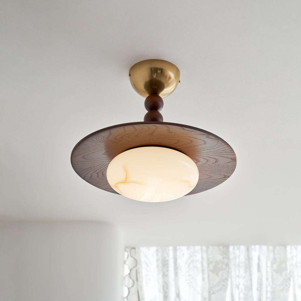 Mid-century-taklampa med marmorring | Ormexis