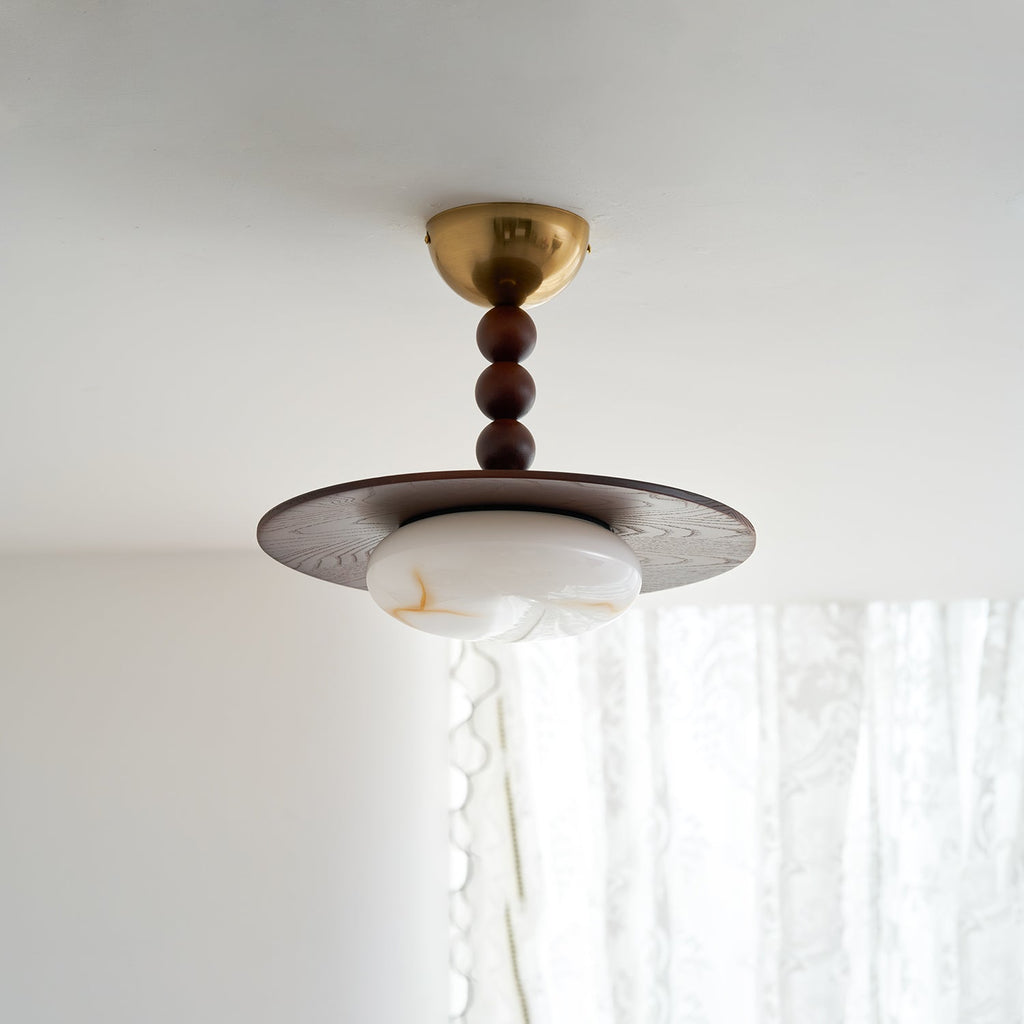 Mid-century-taklampa med marmorring | Ormexis