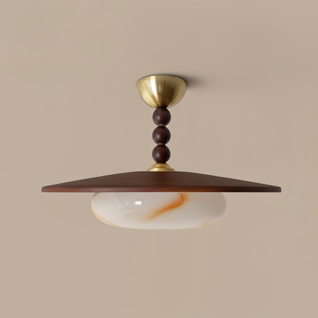 Mid-century-taklampa med marmorring | Ormexis
