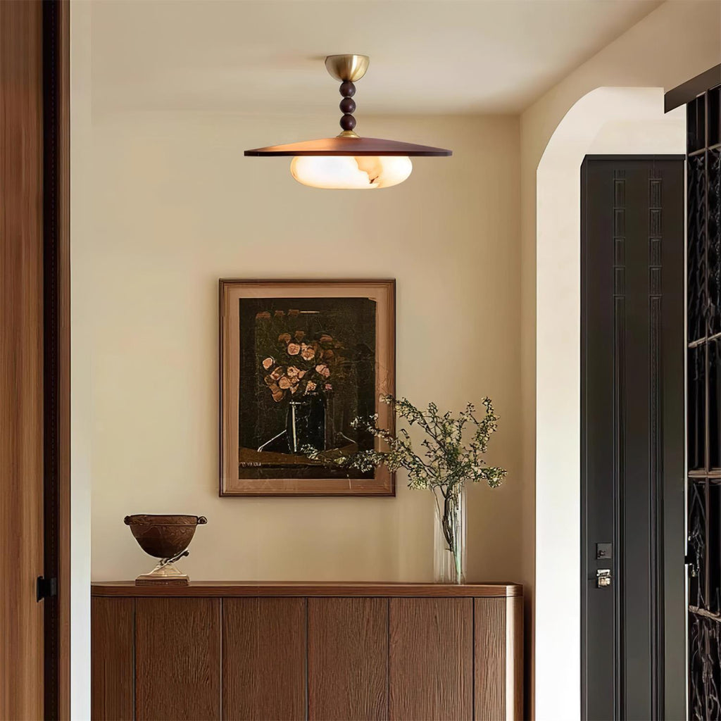 Mid-century-taklampa med marmorring | Ormexis