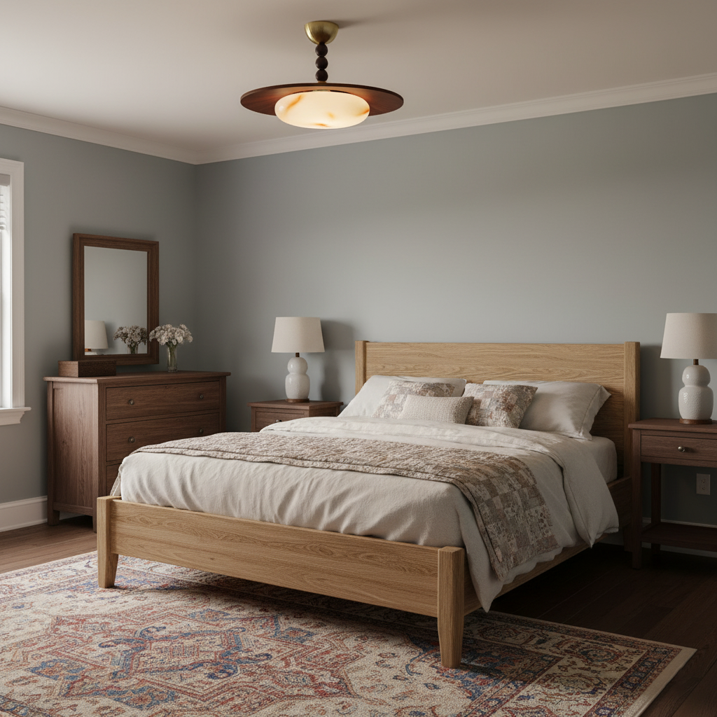 Mid-century-taklampa med marmorring | Ormexis
