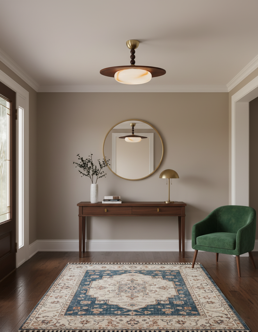 Mid-century-taklampa med marmorring | Ormexis