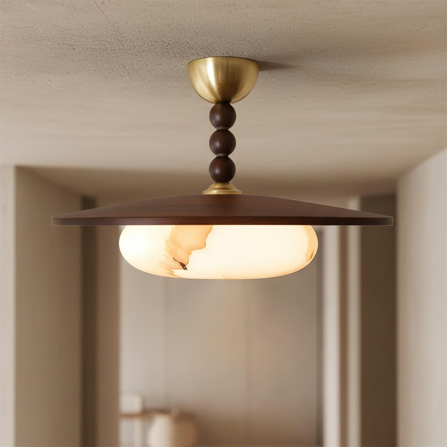 Mid-century-taklampa med marmorring | Ormexis