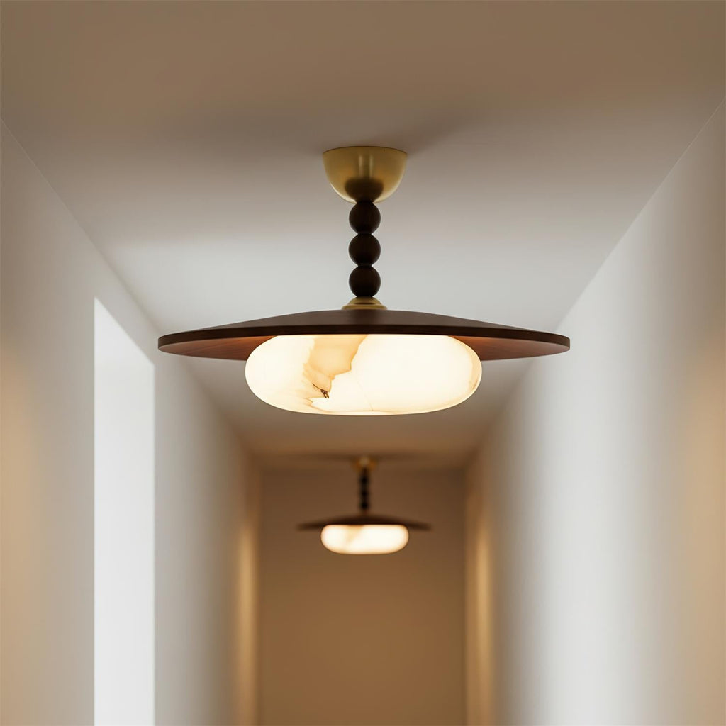 Mid-century-taklampa med marmorring | Ormexis