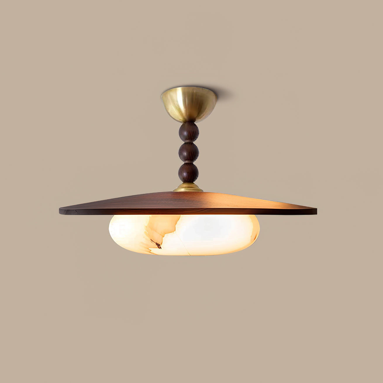 Mid-century-taklampa med marmorring | Ormexis