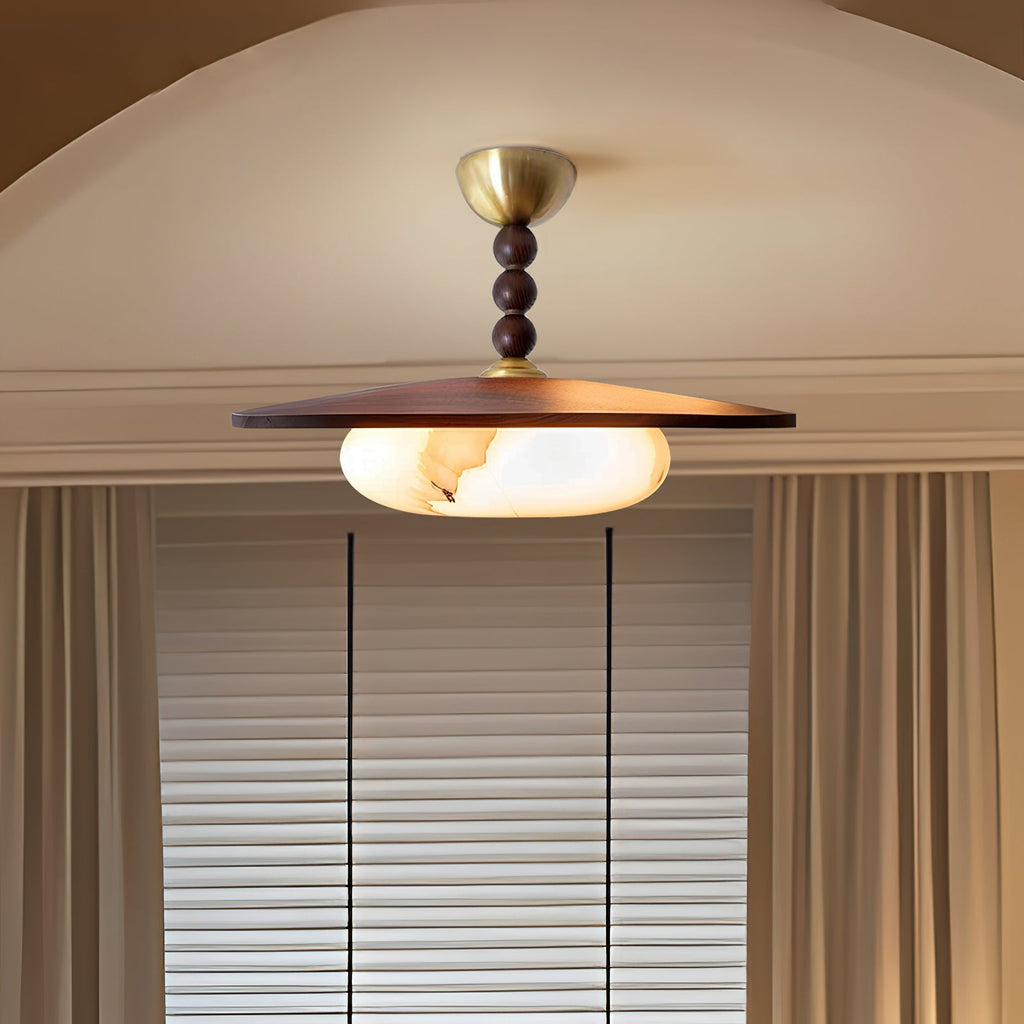 Mid-century-taklampa med marmorring | Ormexis