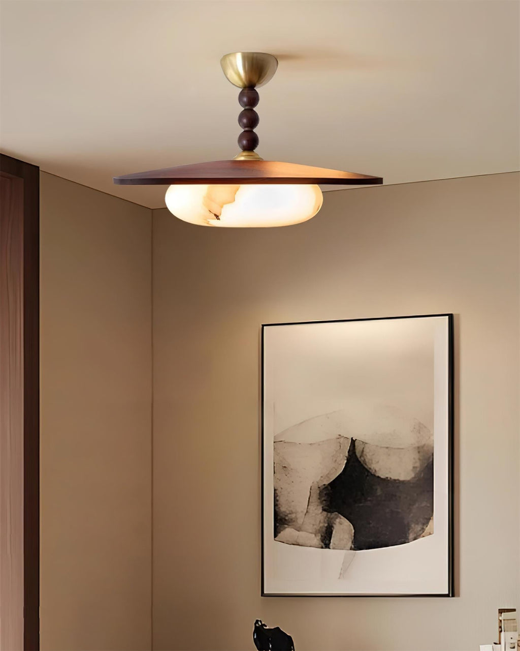 Mid-century-taklampa med marmorring | Ormexis