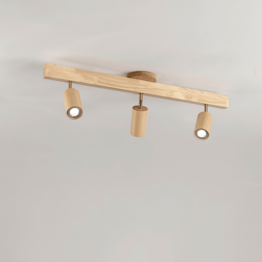 NovaLume verstellbare Holz-Deckenlampe mit LED für modernes Wohnen