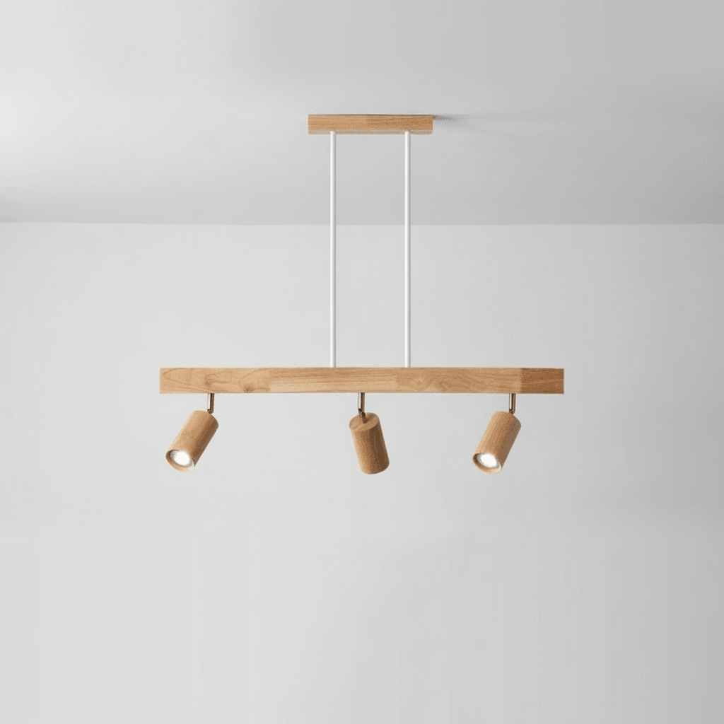 NovaLume verstellbare Holz-Deckenlampe mit LED für modernes Wohnen
